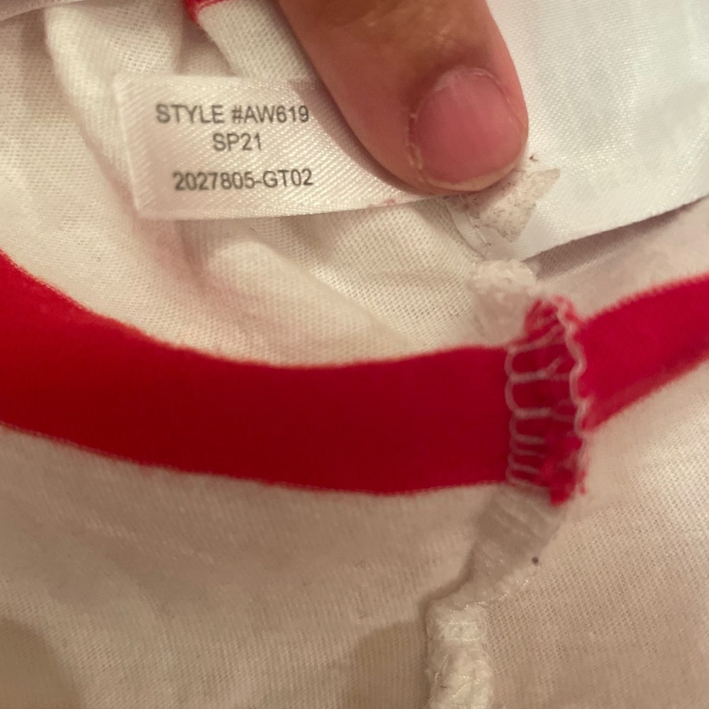 J.Crew‎ Re-Imagined Red White Striped Boatneck Long Sleeve Cotton Tee AW619 SP21 - Picture 5 of 6